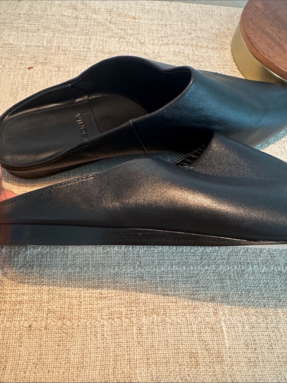 Vince Cayslip Black Pointed Toe Mules - Picture 6 of 6